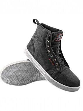 Speed And Strength Black Nine Distressed Styling Moto Sport High-Tops Size 12